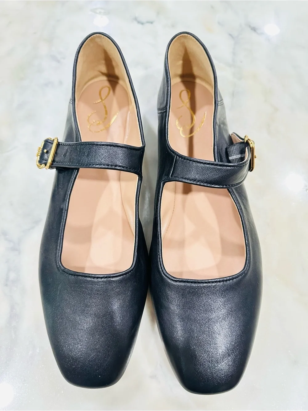 Sam Edelman Michaela Leather Mary Jane Flats Sz 11M gold buckle strap classic - Picture 6 of 13